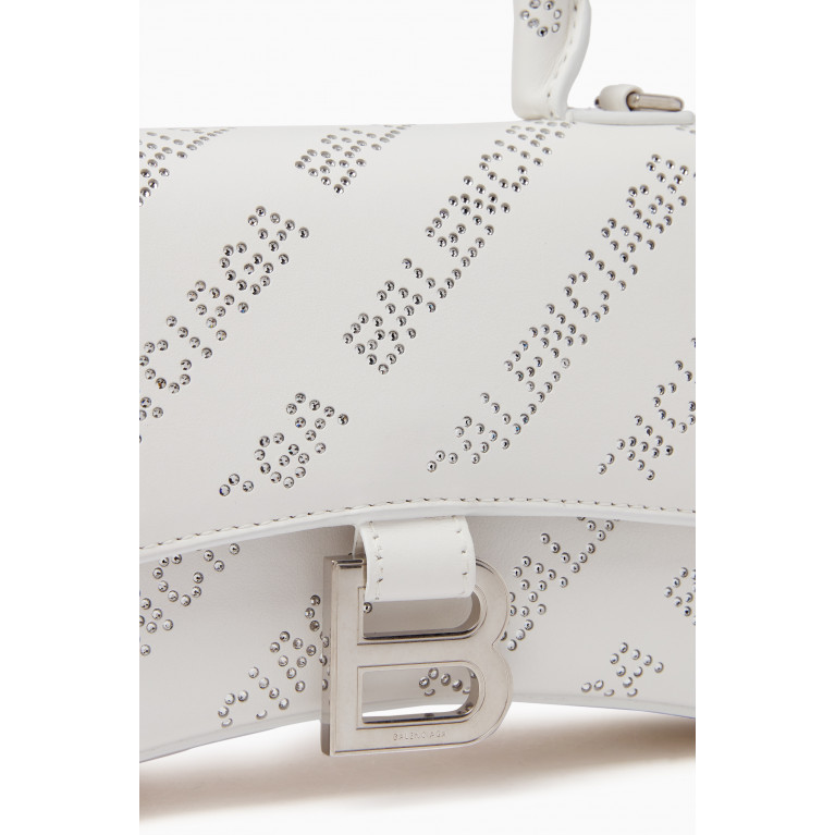 Balenciaga - Hourglass XS Top Handle Bag in Crystal Perforated Leather