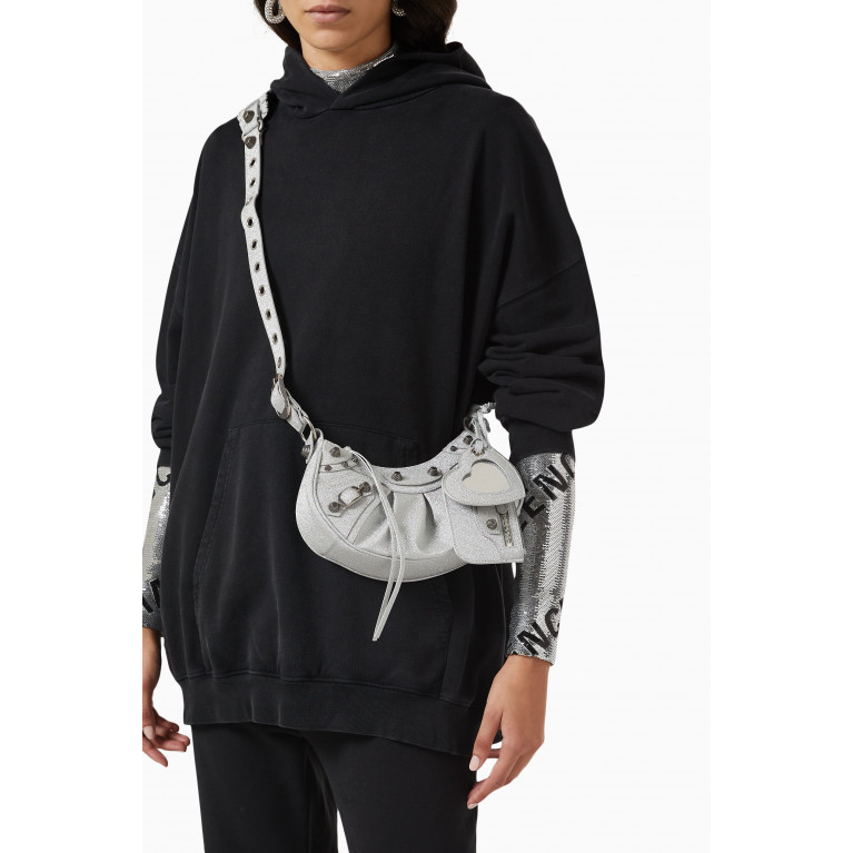 Balenciaga - XS Le Cagole Shoulder Bag in Glittered Fabric