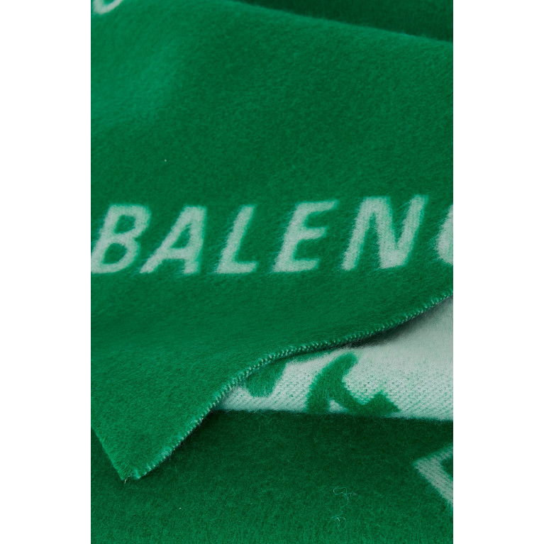 Balenciaga - All-over Macro Logo Scarf in Brushed Wool