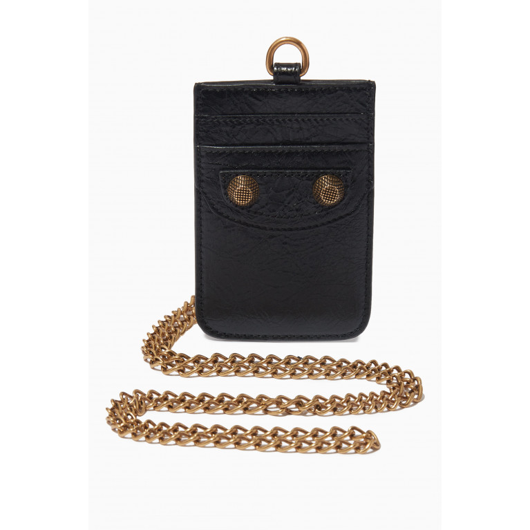 Balenciaga - Le Cagole Card Holder on Chain in Leather