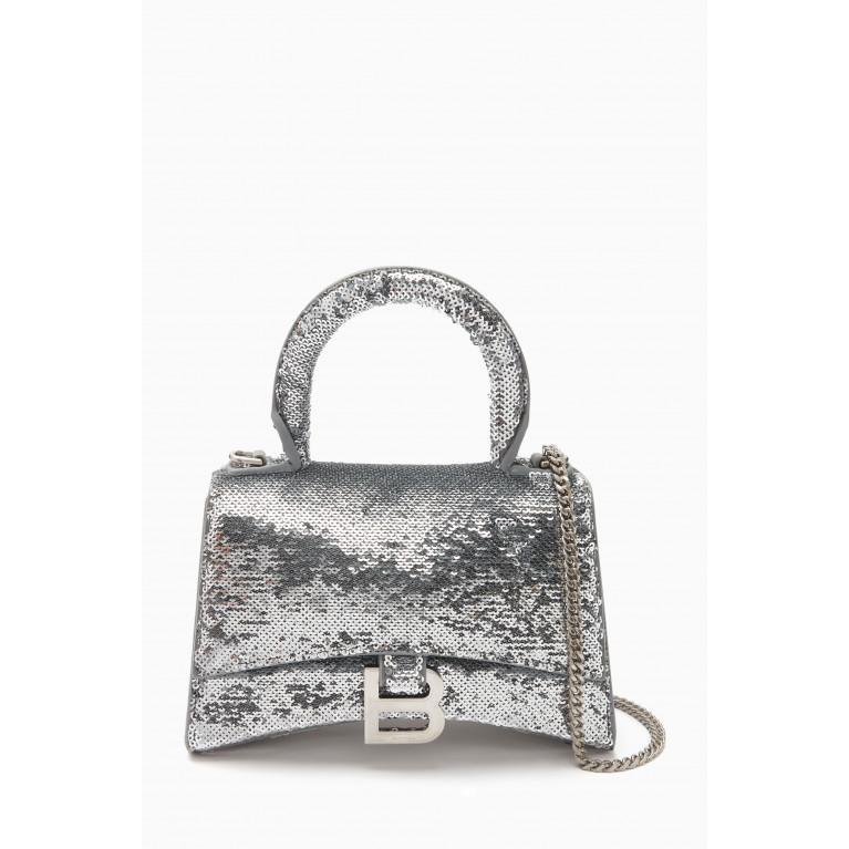 Balenciaga - XSmall Hourglass Top Handle Bag in Sequinned Leather