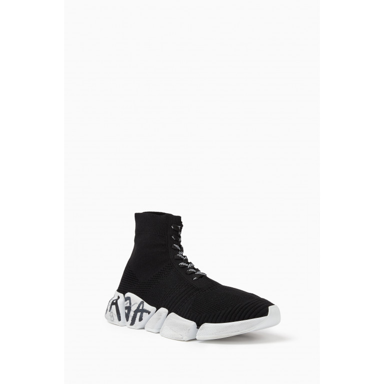 Balenciaga - Speed 2.0 Graffiti Lace-up Sneakers in Recycled Knit