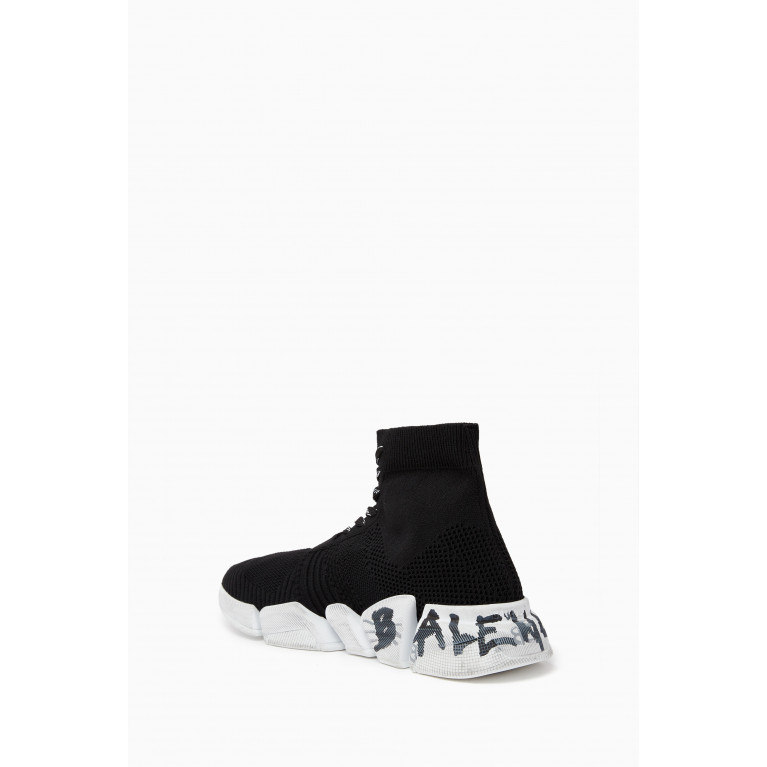 Balenciaga - Speed 2.0 Graffiti Lace-up Sneakers in Recycled Knit