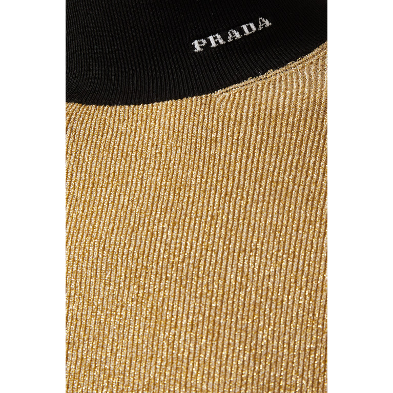 Prada - Logo Sweater in Lamé Knit