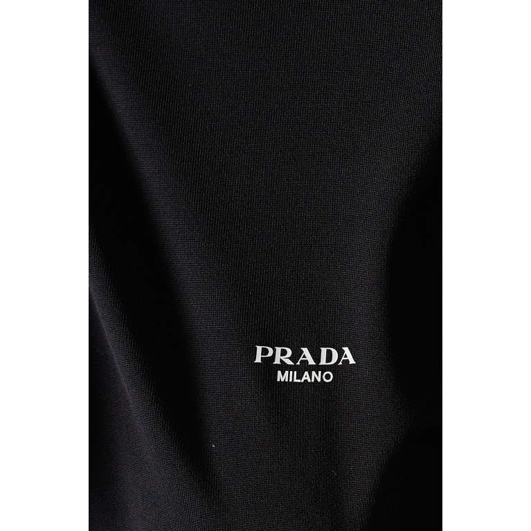 Prada - Contrast Logo Bodysuit in Satin