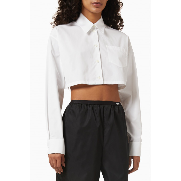 Prada - Crop Shirt in Cotton-poplin
