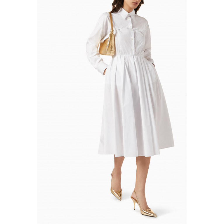 Prada - 2-in-1 Midi Dress in Cotton-poplin
