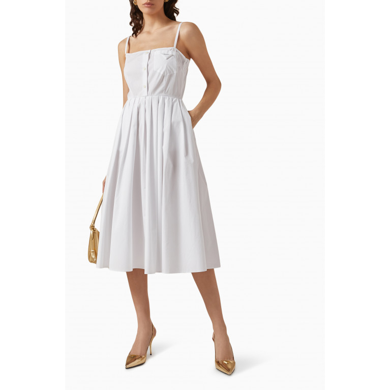 Prada - 2-in-1 Midi Dress in Cotton-poplin