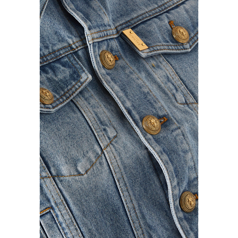 Balmain - Short Jacket in Faded Cotton Denim