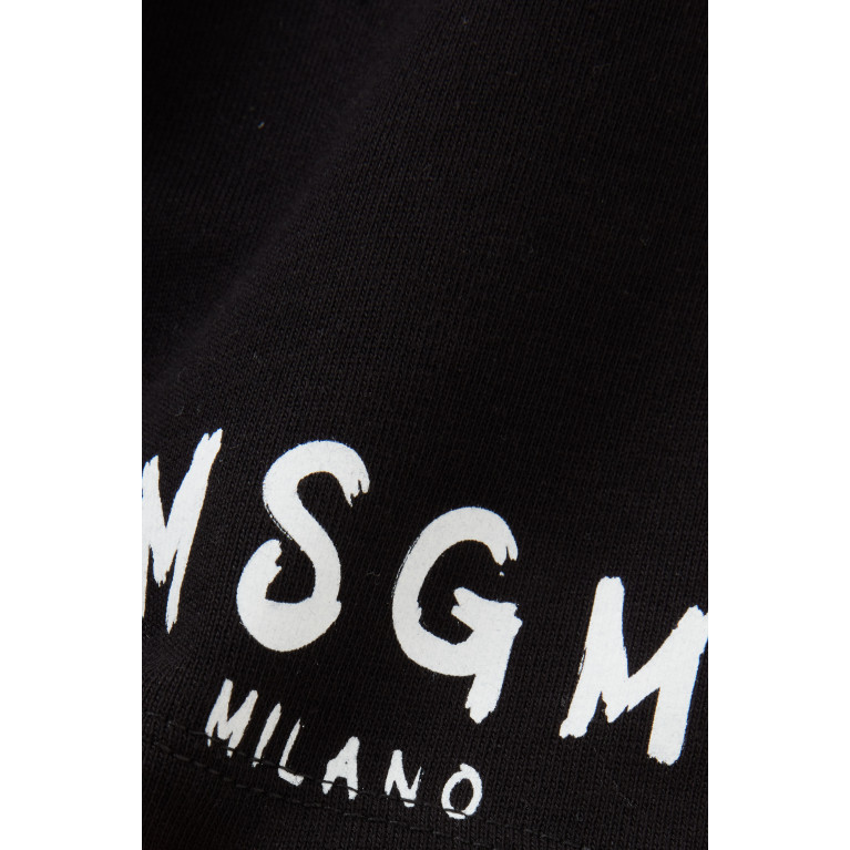 MSGM - Logo Shorts in Cotton Black
