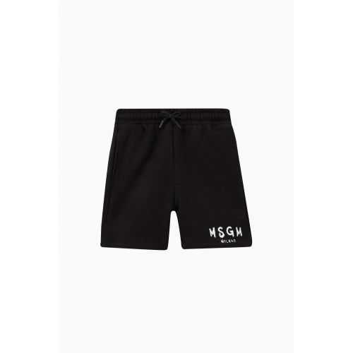 MSGM - Logo Shorts in Cotton Black