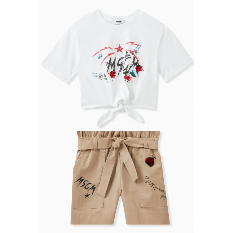 MSGM - Sketch-print Shorts in Cotton