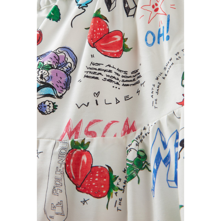 MSGM - Logo Graphic-print Skirt in Cotton