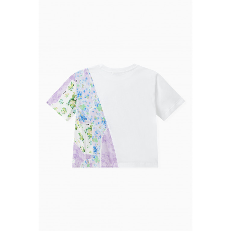 MSGM - Floral Logo T-shirt in Cotton