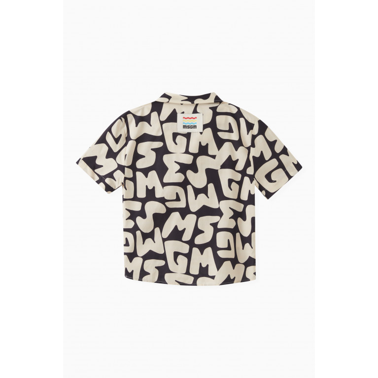 MSGM - MSGM - All-over Logo Print Shirt in Cotton