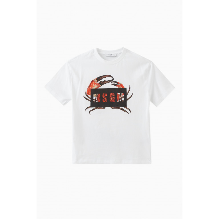 MSGM - Graphic Logo T-shirt in Cotton White
