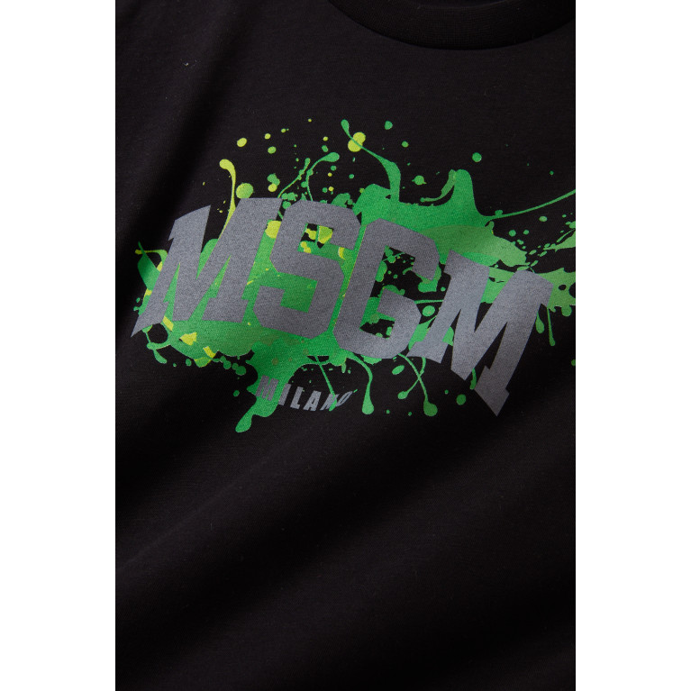 MSGM - Logo Print T-shirt in Cotton Black