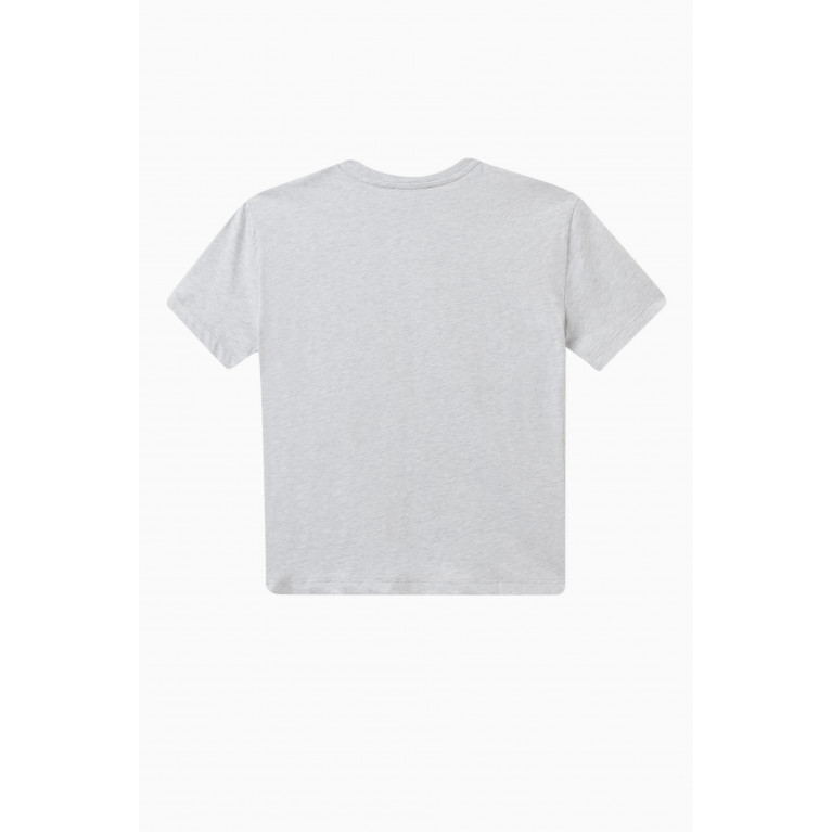 MSGM - Graphic Logo Print T-shirt in Cotton Grey