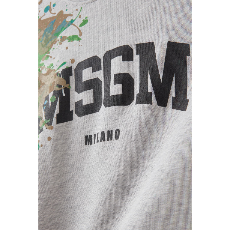MSGM - Graphic Logo Sweatshirt in Cotton Grey