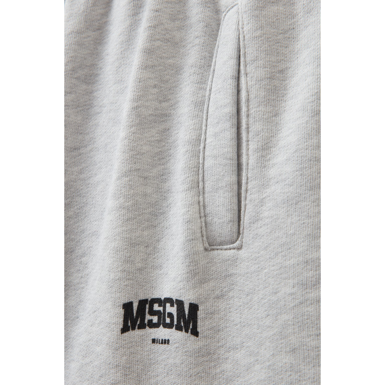 MSGM - Logo Shorts in Cotton Grey