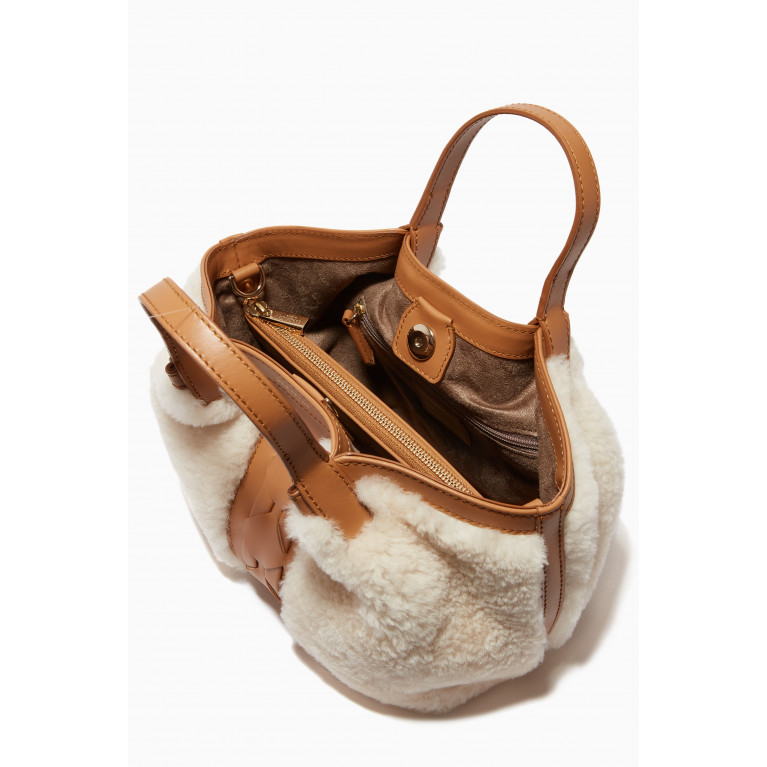 Serapian - Mini Secret Bag in Shearling & Leather
