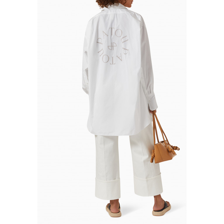 Patou - Printed Shirt Dress in Organic Cotton White