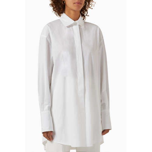 Patou - Printed Shirt Dress in Organic Cotton White
