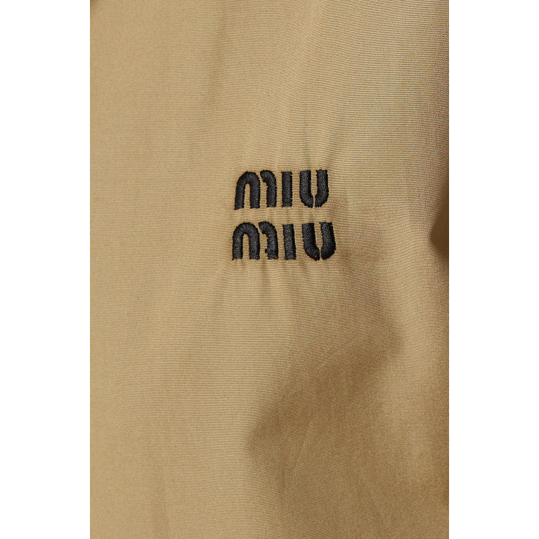 Miu Miu - Logo-embroidered Shirt in Cotton-poplin