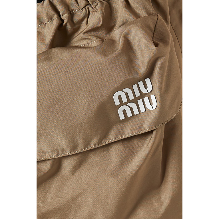 Miu Miu - Logo Zip-up Mini Skirt in Recycled Technical Fabric