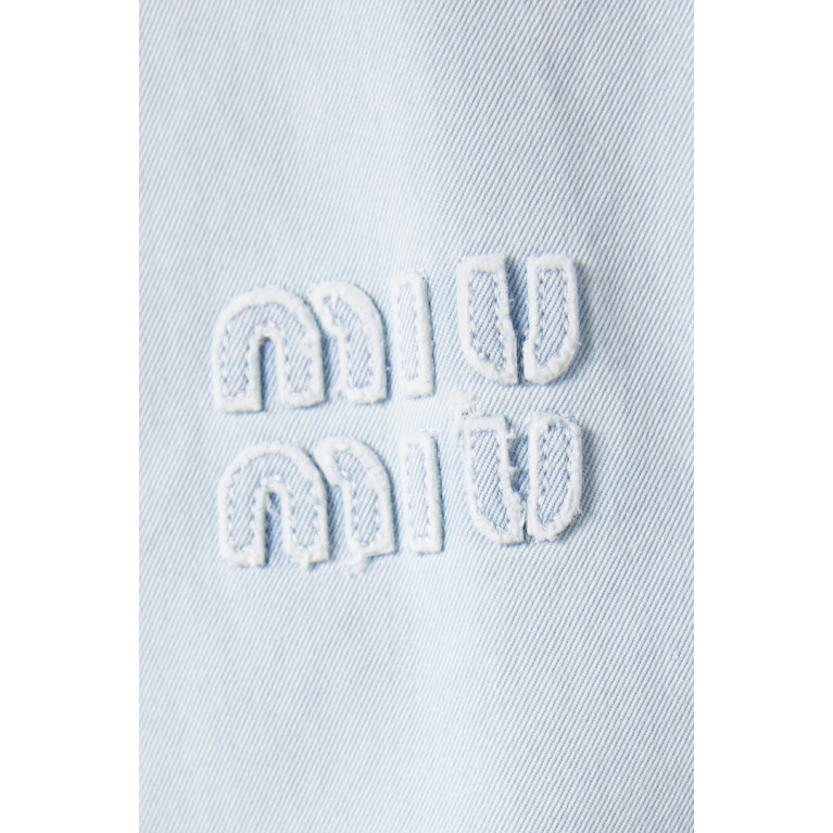 Miu Miu - Embroidered Logo Denim Shirt