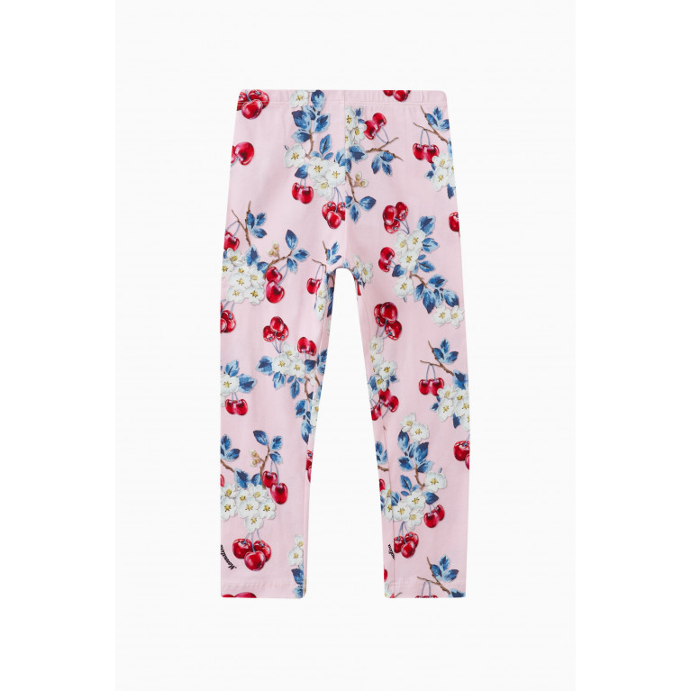 Monnalisa - Floral Leggings in Cotton Pink