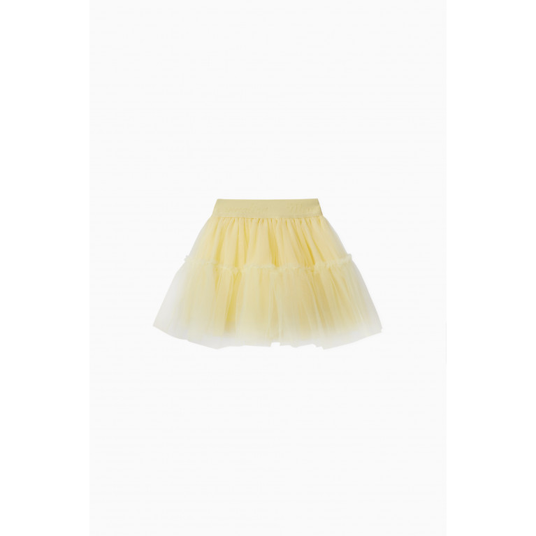 Monnalisa - Logo Tutu Skirt in Polyamide Yellow
