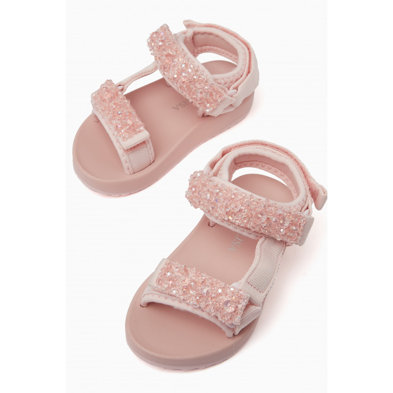 Monnalisa - Technical Pearl Sandals Pink