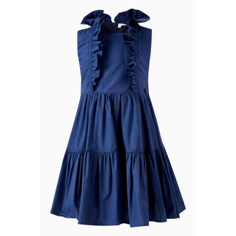Monnalisa - Sleeveless Ruffled Dress in Cotton