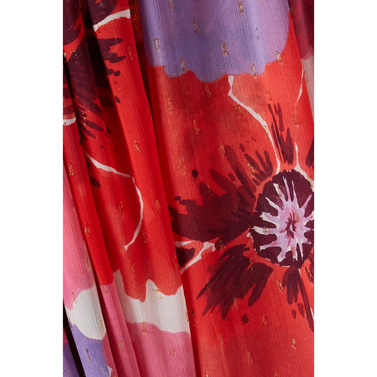 MISA - Alexandra Floral-print Halter Maxi Dress in Chiffon