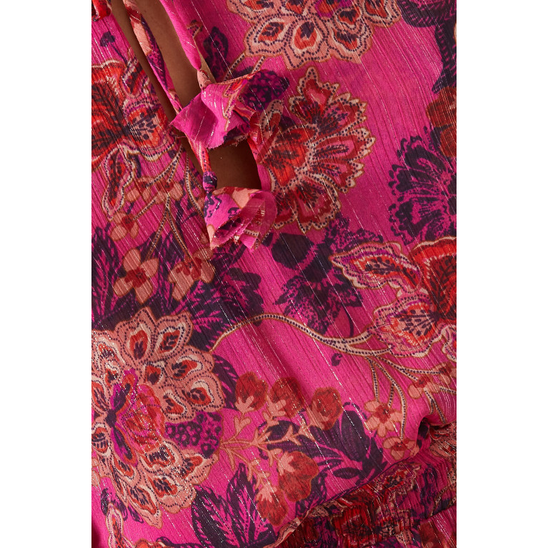 MISA - Leeva Floral-print Mini Dress in Chiffon