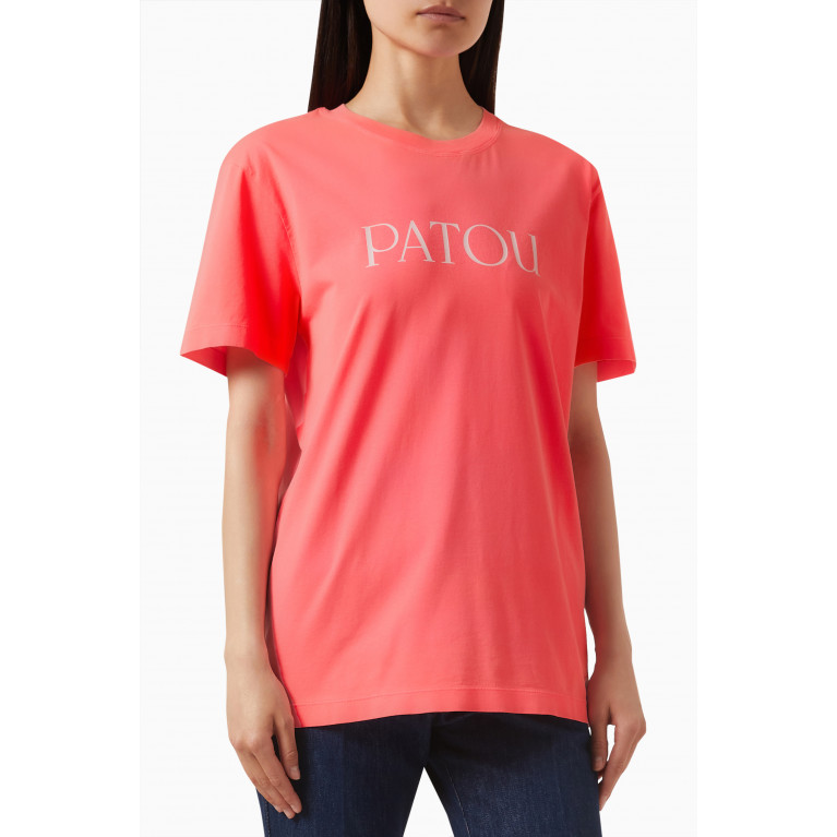 Patou - Logo T-shirt in Organic Cotton Pink