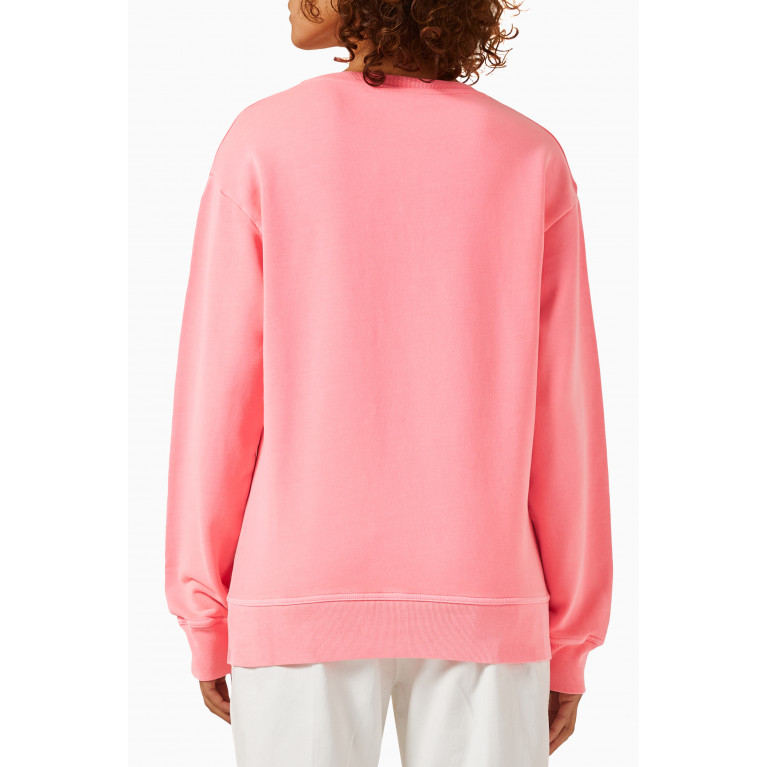 Patou - Medallion Logo Sweatshirt in Organic Cotton Pink
