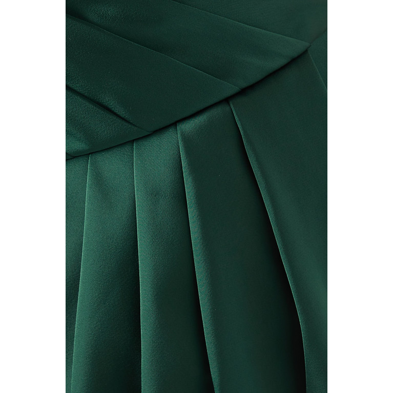 Lavish Alice - Draped Corset Midi Dress in Satin