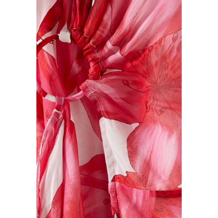 Alexandra Miro - Saphira Cut-out Dress in Crepe de Chine Pink