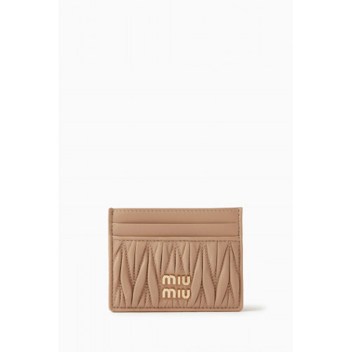 Miu Miu - Matelasse Card Holder in Nappa Leather Neutral