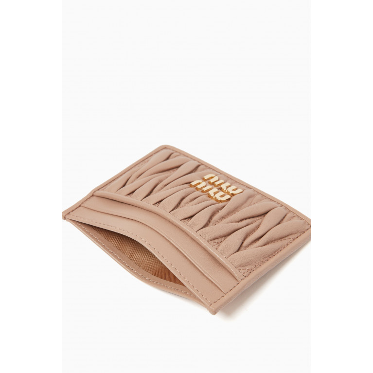 Miu Miu - Matelasse Card Holder in Nappa Leather