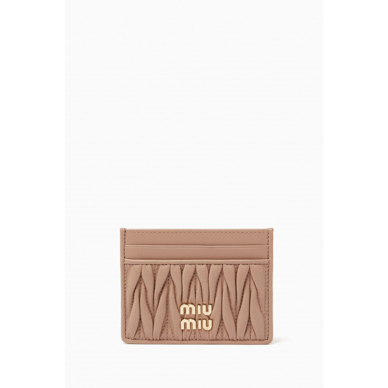 Miu Miu - Matelasse Card Holder in Nappa Leather