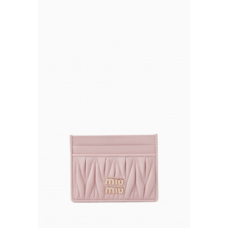 Miu Miu - Matelasse Card Holder in Nappa Leather Pink
