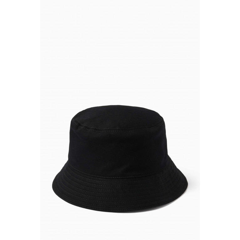 Miu Miu - Logo Embroidered Bucket Hat in Cotton Black