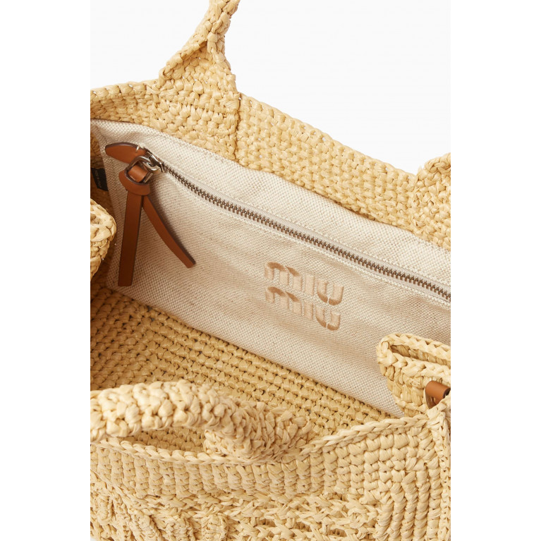 Miu Miu - Small Rete Top Handle Bag in Raffia