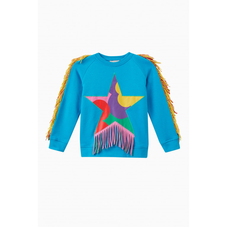 Stella McCartney - Fringed Star Print Sweatshirt in Organic Cotton