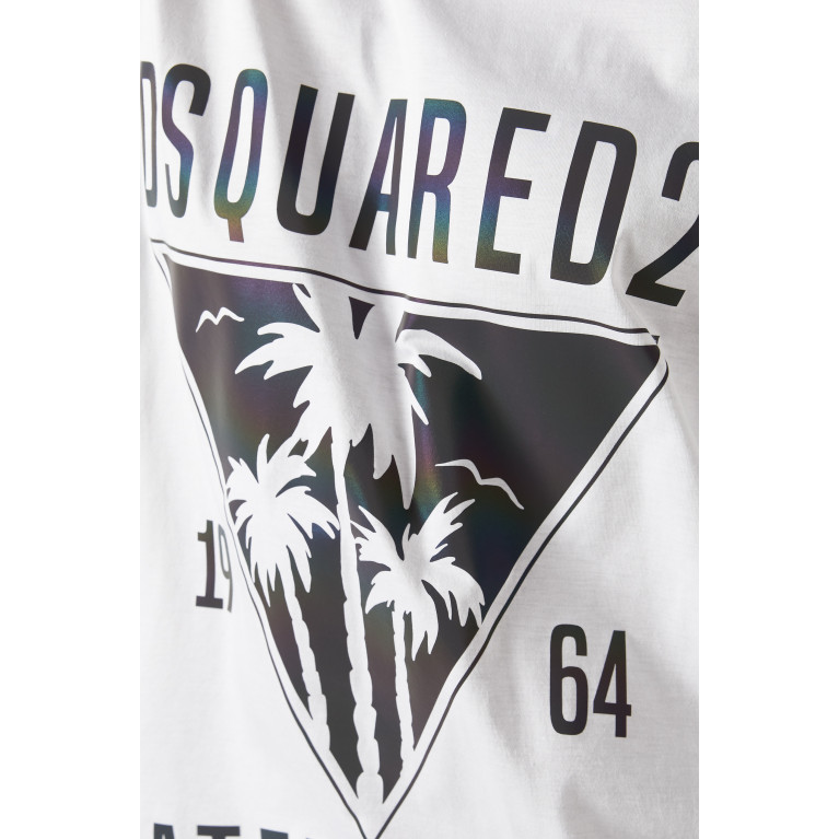 Dsquared2 - Graphic Logo Print T-Shirt in Cotton White