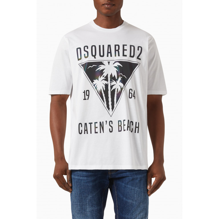 Dsquared2 - Graphic Logo Print T-Shirt in Cotton White
