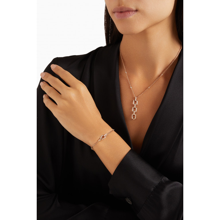 Damas - Links Diamond Pendant Necklace In 18kt Rose Gold